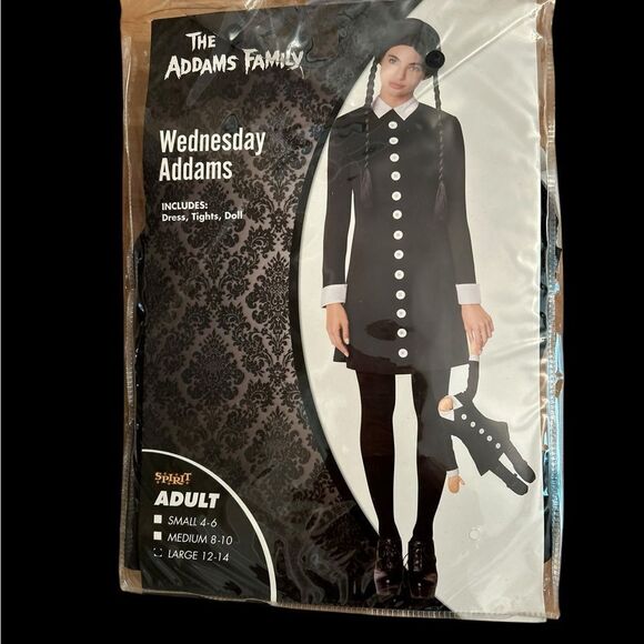 Wednesday Addams Family Halloween Costume Adult Size Large  12/14 NIP - Picture 4 of 5